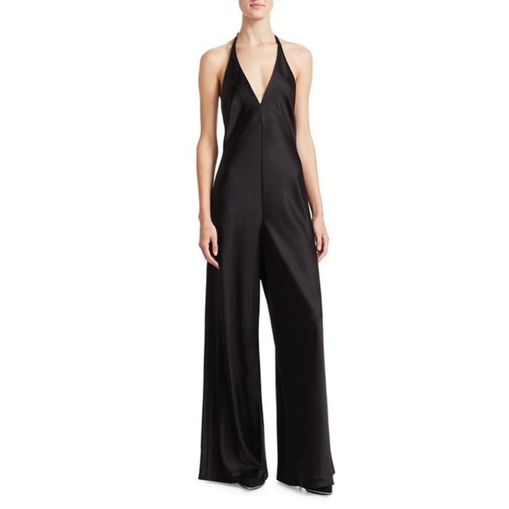 T by Alexander Wang Elegant Black Halter Jumpsuit